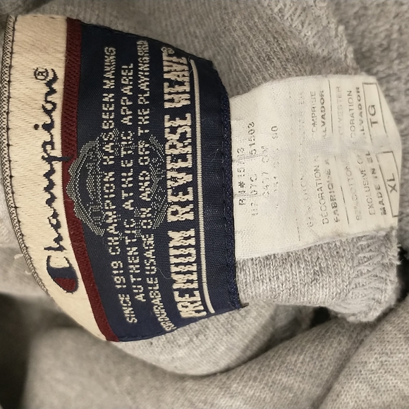 Vintage Champion Reverse Weave Hoodie Sweatshirt XL Paddlers Retreat Gray Heathe - Picture 3 of 7
